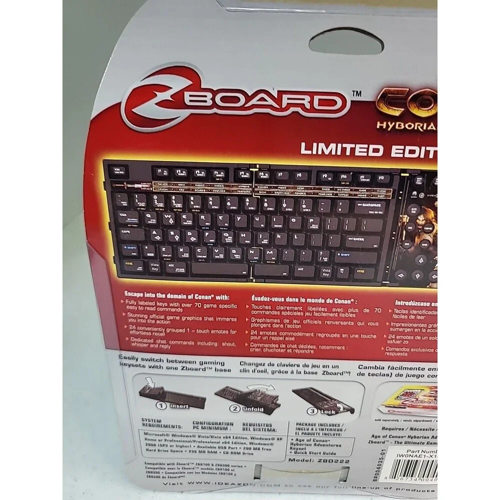 ZBoard Age of Conan Hydorian Limited Edition Gaming Keyset New Schwarzenegger